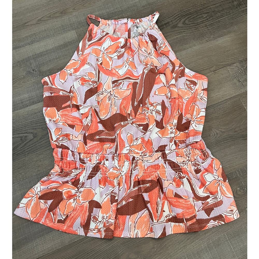 Nine West Floral Peplum Sleeveless Top